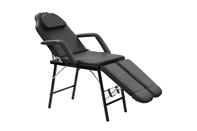 Bärbar behandlingsstol konstläder 185x78x76 cm svart