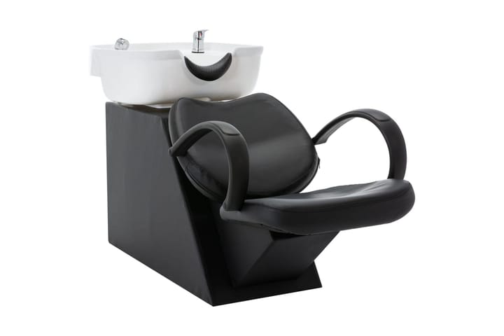 Schamponeringsstol med handfat svart och vit konstläder - Flerfärgad - Möbler - Vardagsrum - Stolar & sittmöbler - Snurrstolar & gungstolar