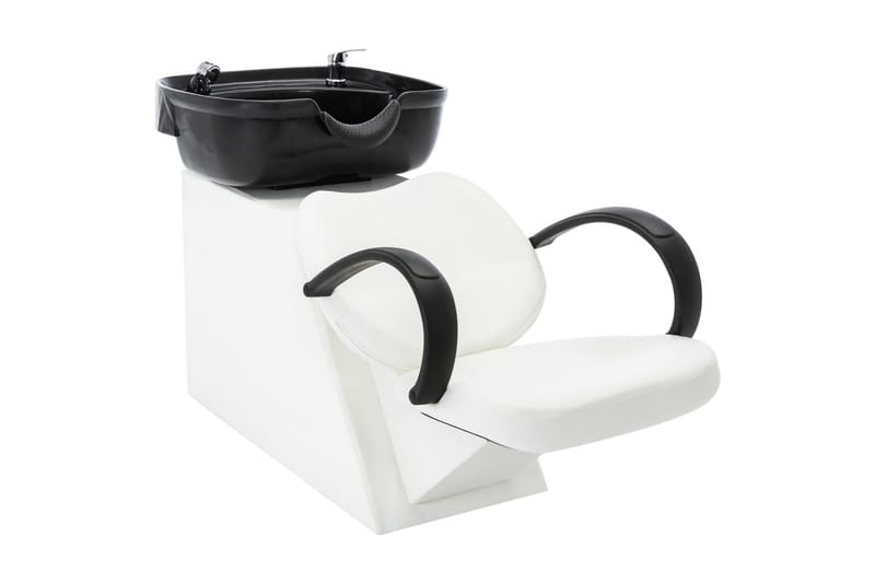 Schamponeringsstol med handfat svart och vit konstläder - Flerfärgad - Möbler - Vardagsrum - Stolar & sittmöbler - Snurrstolar & gungstolar