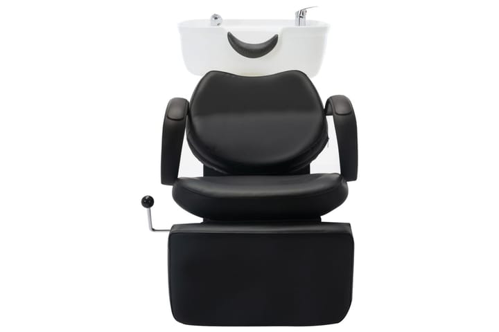 Schamponeringsstol med handfat svart och vit konstläder - Flerfärgsdesign - Möbler - Vardagsrum - Stolar & sittmöbler - Snurrstolar & gungstolar