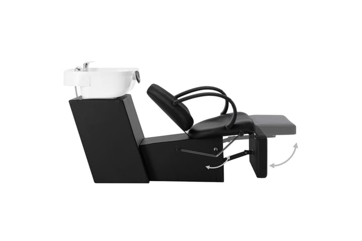 Schamponeringsstol med handfat svart och vit konstläder - Flerfärgsdesign - Möbler - Vardagsrum - Stolar & sittmöbler - Snurrstolar & gungstolar