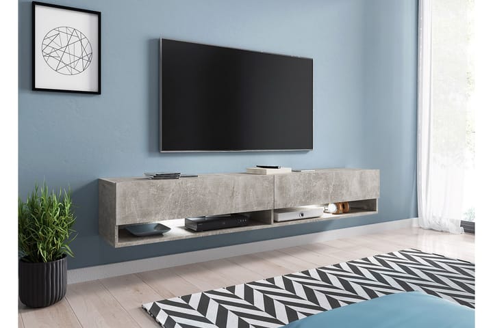 BUNIUM TV-bänk 180x32x30 cm Beige/Grå - Möbler - Vardagsrum - Tv-möbler & mediamöbler - Tv-bänkar