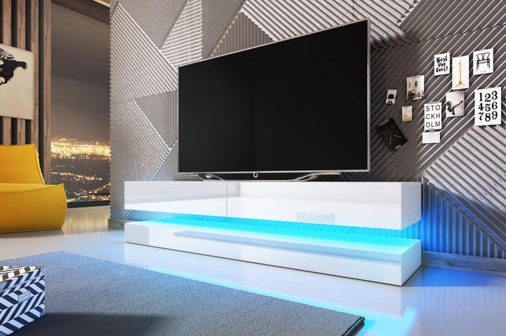 CALGARY TV-bänk 140 LED-belysning Vit - Möbler - Vardagsrum - Tv-möbler & mediamöbler - Tv-bänkar