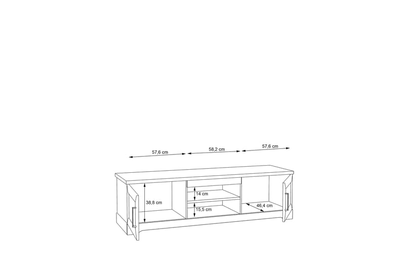 CARJELARI Garderob 62x228 cm Vit - Möbler - Vardagsrum - Tv-möbler & mediamöbler - Tv-bänkar