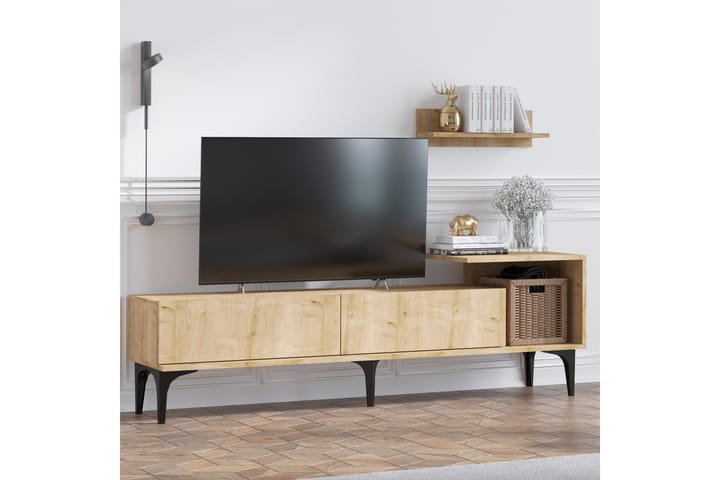ERYLENS Tv-bänk 180 cm Natur/Vit - Möbler - Vardagsrum - Tv-möbler & mediamöbler - Tv-bänkar