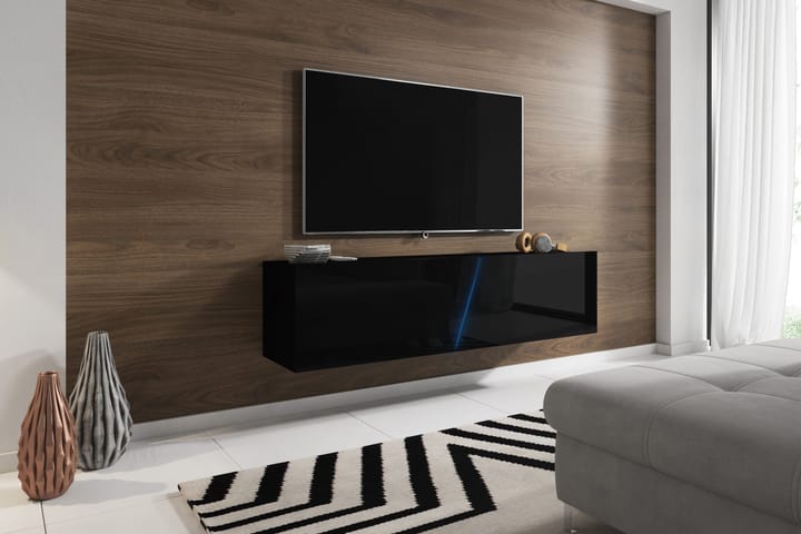GLANSER Tv-bänk 160 cm Svart - Svart - Möbler - Vardagsrum - Tv-möbler & mediamöbler - Tv-bänkar