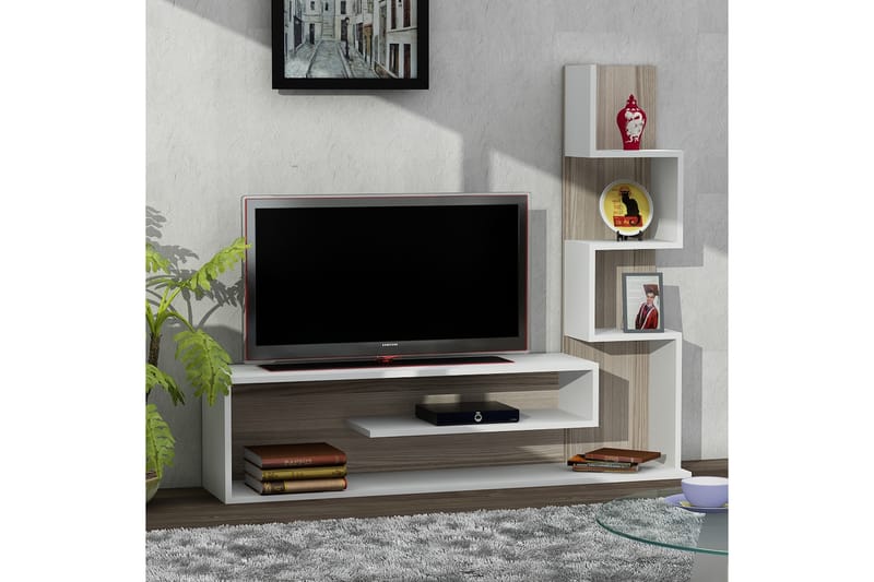 JACKI Tv-bänk 149 cm Labyrint Vit - Vit - Möbler - Vardagsrum - Tv-möbler & mediamöbler - Tv-bänkar