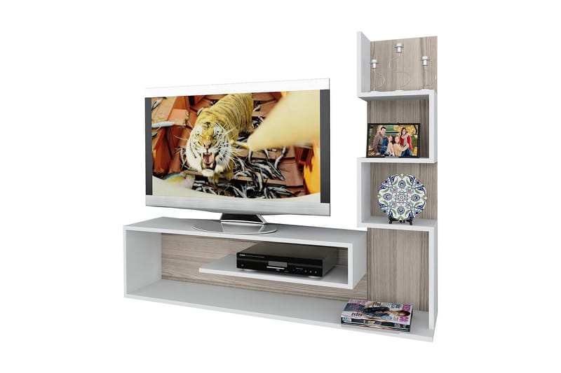 JACKI Tv-bänk 149 cm Labyrint Vit - Vit - Möbler - Vardagsrum - Tv-möbler & mediamöbler - Tv-bänkar