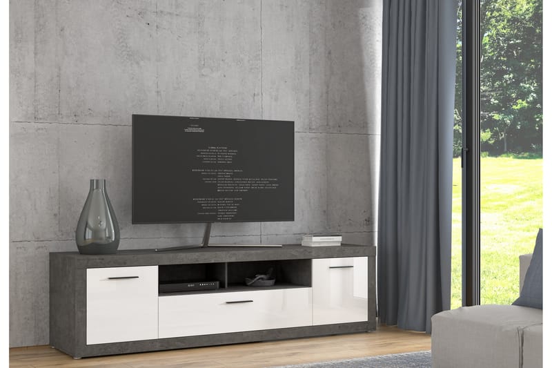 KALOYAN Vägghylla 22x194 cm Grå/Vit - Möbler - Vardagsrum - Tv-möbler & mediamöbler - Tv-bänkar