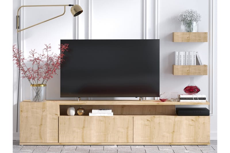 KHOXHAM Tv-bänk 180 cm Natur/Vit