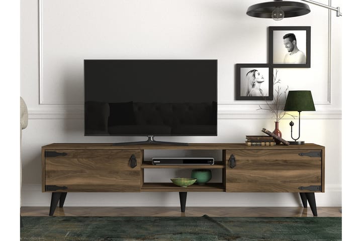 KYRKEBERG TV-Bänk 180 cm Brun/Svart - Möbler - Vardagsrum - Tv-möbler & mediamöbler - Tv-bänkar