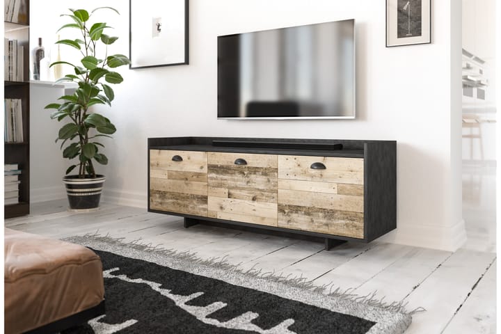 LATHRUP TV-bänk 140x53 cm Grå - Möbler - Vardagsrum - Tv-möbler & mediamöbler - Tv-bänkar