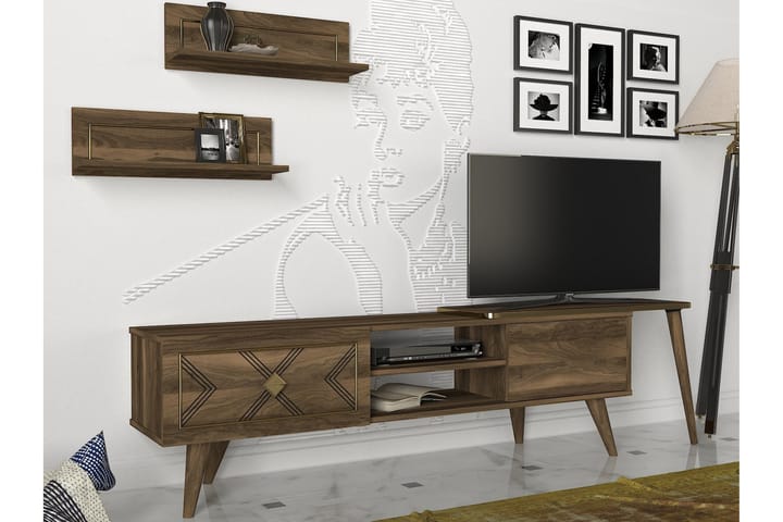 LEEANTHONY TV-Möbelset 190 cm Valnöt - Möbler - Vardagsrum - Tv-möbler & mediamöbler - Tv-bänkar