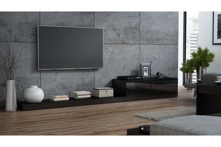 LIFEAZ Tv-bänk 300x42x35 cm Svart/Svart Högglans - Möbler - Vardagsrum - Tv-möbler & mediamöbler - Tv-bänkar