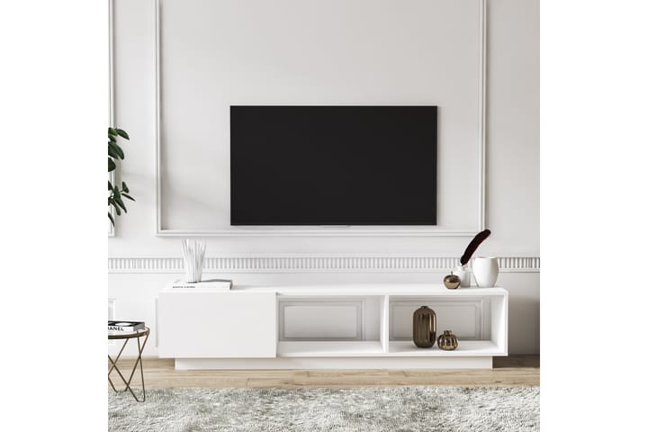 LIGIAS Tv-bänk 180 cm Vit - Vit - Möbler - Vardagsrum - Tv-möbler & mediamöbler - Tv-bänkar