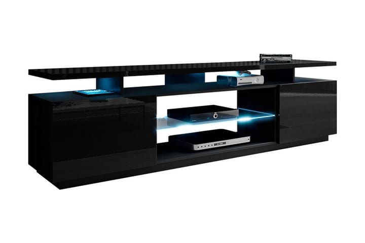LUDWIG TV-bänk 180 cm med LED Svart - Möbler - Vardagsrum - Tv-möbler & mediamöbler - Tv-bänkar
