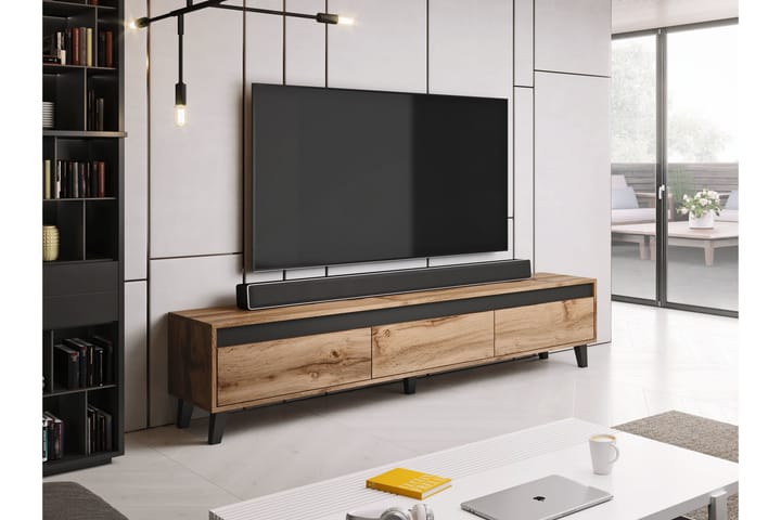 NADIAD Tv-bänk 185x38x42 cm Ekfärg/Antracit