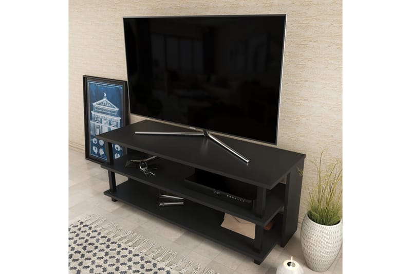 OBURUS Tv-bänk 120x47,4 cm Svart - Möbler - Vardagsrum - Tv-möbler & mediamöbler - Tv-bänkar