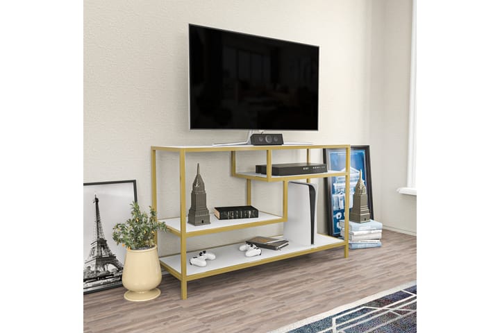 OBURUS Tv-bänk 120x75 cm Guld - Möbler - Vardagsrum - Tv-möbler & mediamöbler - Tv-bänkar