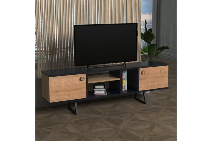 OBURUS Tv-bänk 160x50 cm Antracit - Möbler - Vardagsrum - Tv-möbler & mediamöbler - Tv-bänkar