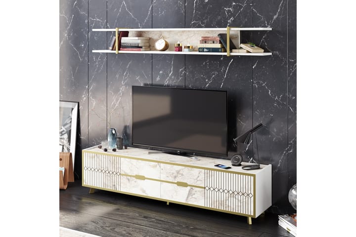 OLOLICA Tv-bänk 180 cm Vit - Möbler - Vardagsrum - Tv-möbler & mediamöbler - Tv-bänkar