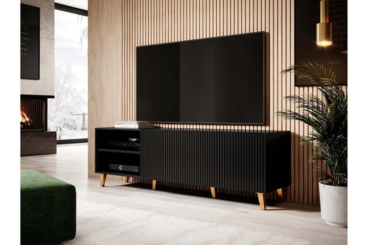 PAFOIL Tv-bänk 40x52x150  cm Svart - Möbler - Vardagsrum - Tv-möbler & mediamöbler - Tv-bänkar