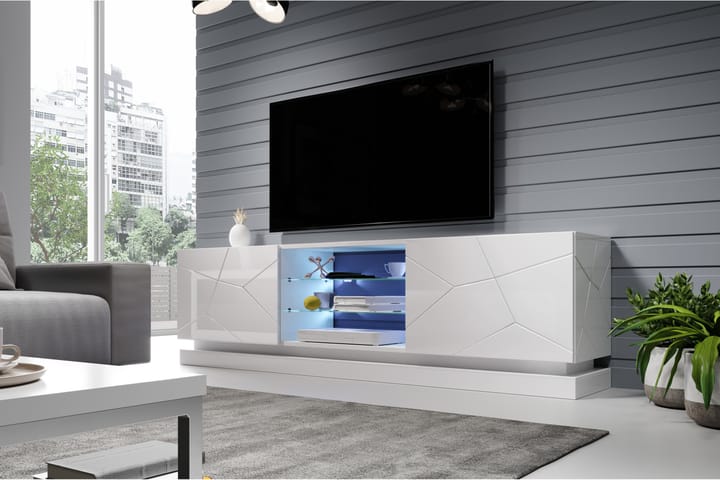 QIUTO Tv-bänk 200x42x57 cm Vit Högglans - Möbler - Vardagsrum - Tv-möbler & mediamöbler - Tv-bänkar