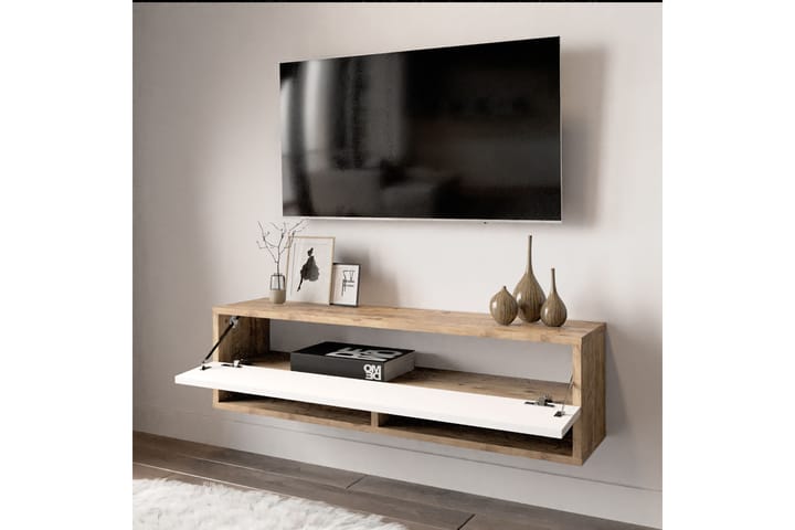 ROLAN Tv-bänk 100 cm Natur/Vit - Möbler - Vardagsrum - Tv-möbler & mediamöbler - Tv-bänkar