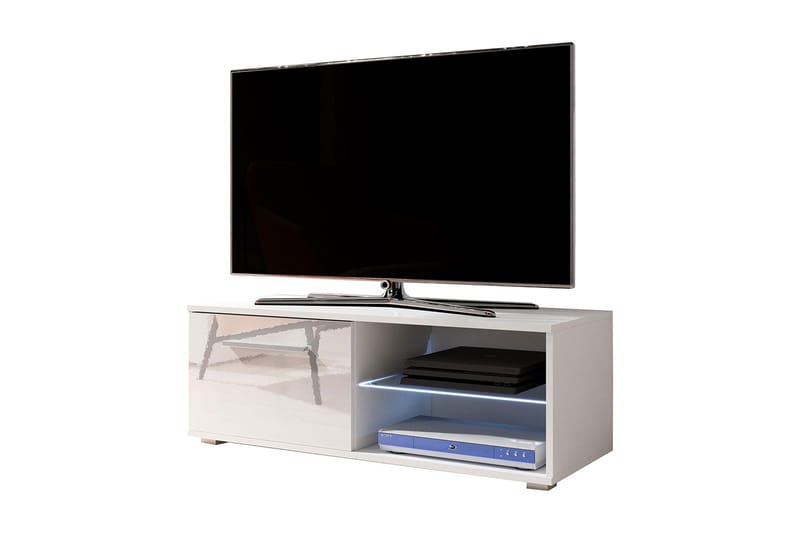 SCHOEFF Tv-bänk 36x40x100  cm Blå LED Vit