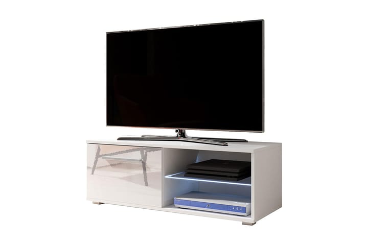 SCHOEFF Tv-bänk 36x40x100  cm Blå LED Vit - Möbler - Vardagsrum - Tv-möbler & mediamöbler - Tv-bänkar