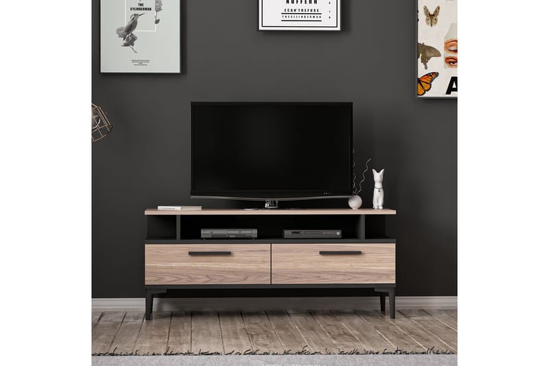 SERY TV-bänk Svart/Brun - Homemania - Möbler - Vardagsrum - Tv-möbler & mediamöbler - Tv-bänkar