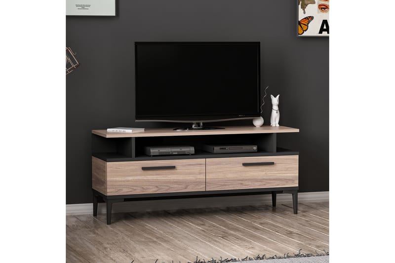 SERY TV-bänk Svart/Brun - Homemania - Möbler - Vardagsrum - Tv-möbler & mediamöbler - Tv-bänkar