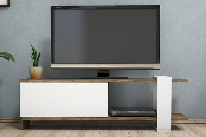 TALERYD TV-Bänk 120 cm Brun/Vit - Möbler - Vardagsrum - Tv-möbler & mediamöbler - Tv-bänkar