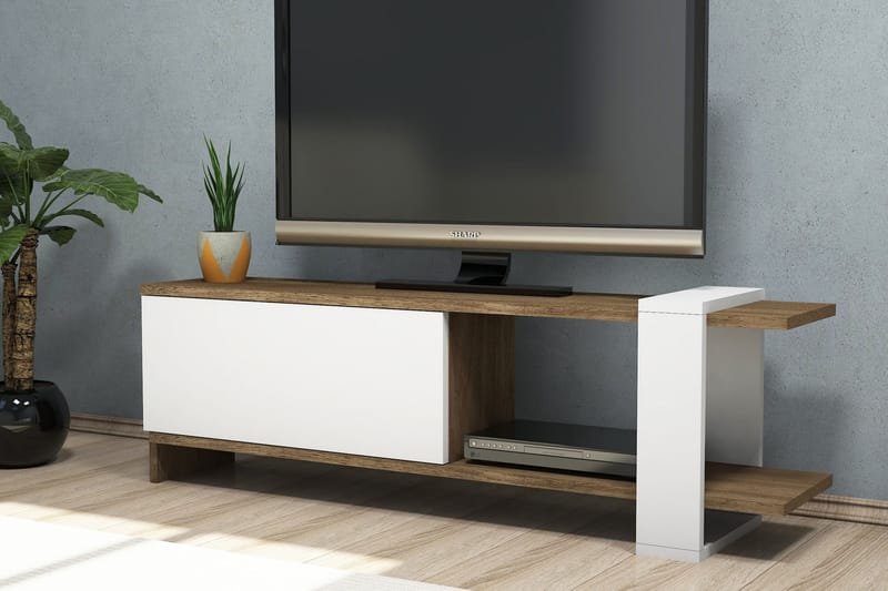 TALERYD TV-Bänk 120 cm Brun/Vit - Möbler - Vardagsrum - Tv-möbler & mediamöbler - Tv-bänkar