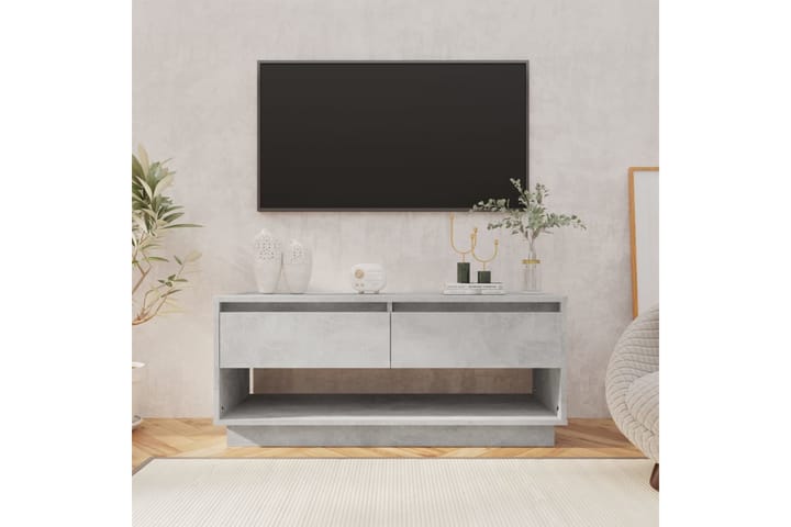 TV-bänk betonggrå 102x41x44 cm spånskiva - Grå - Möbler - Vardagsrum - Tv-möbler & mediamöbler - Tv-bänkar