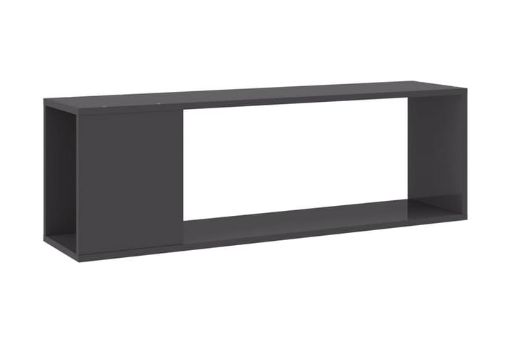 TV-bänk grå högglans 100x24x32 cm spånskiva