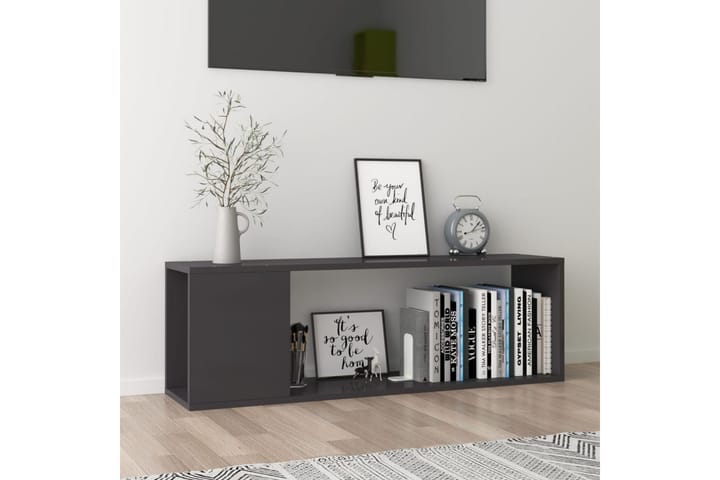 TV-bänk grå högglans 100x24x32 cm spånskiva - Grå - Möbler - Vardagsrum - Tv-möbler & mediamöbler - Tv-bänkar