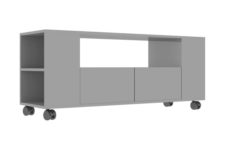 TV-bänk grå högglans 120x35x43 cm spånskiva