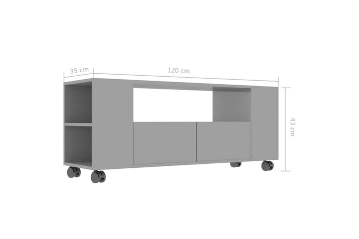 TV-bänk grå högglans 120x35x43 cm spånskiva - Grå - Möbler - Vardagsrum - Tv-möbler & mediamöbler - Tv-bänkar