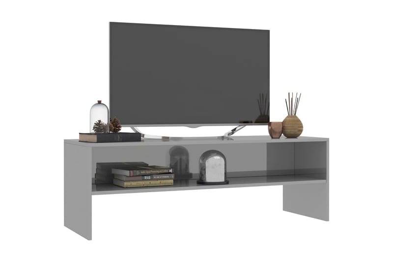 TV-bänk grå högglans 120x40x40 cm spånskiva - Grå - Möbler - Vardagsrum - Tv-möbler & mediamöbler - Tv-bänkar