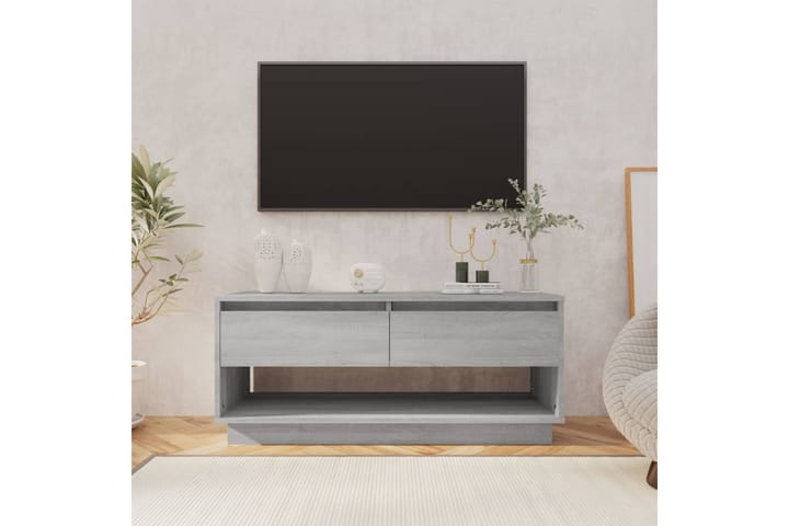 TV-bänk grå sonoma-ek 102x41x44 cm spånskiva - Grå - Möbler - Vardagsrum - Tv-möbler & mediamöbler - Tv-bänkar