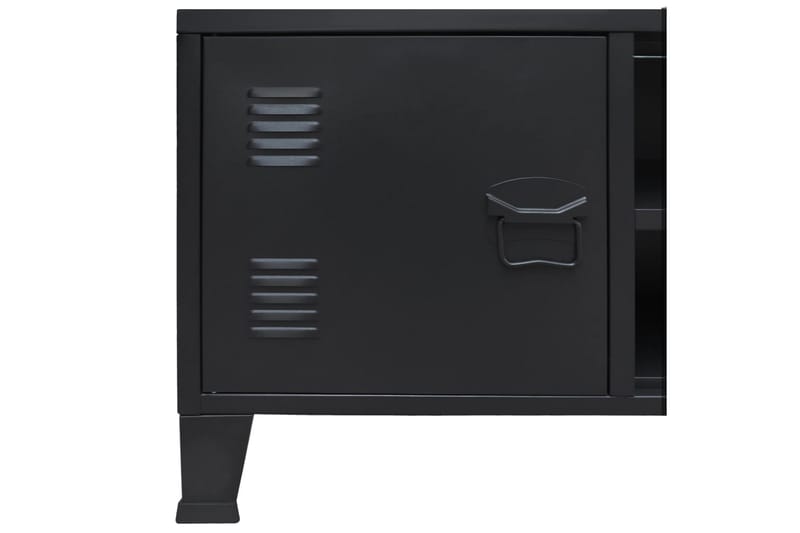 TV-bänk industriell stil metall 120x35x48 cm svart - Svart - Möbler - Vardagsrum - Tv-möbler & mediamöbler - Tv-bänkar