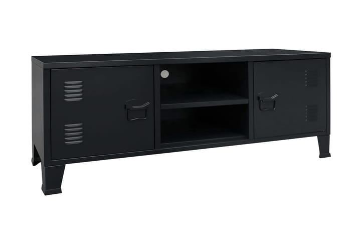 TV-bänk industriell stil metall 120x35x48 cm svart - Svart - Möbler - Vardagsrum - Tv-möbler & mediamöbler - Tv-bänkar