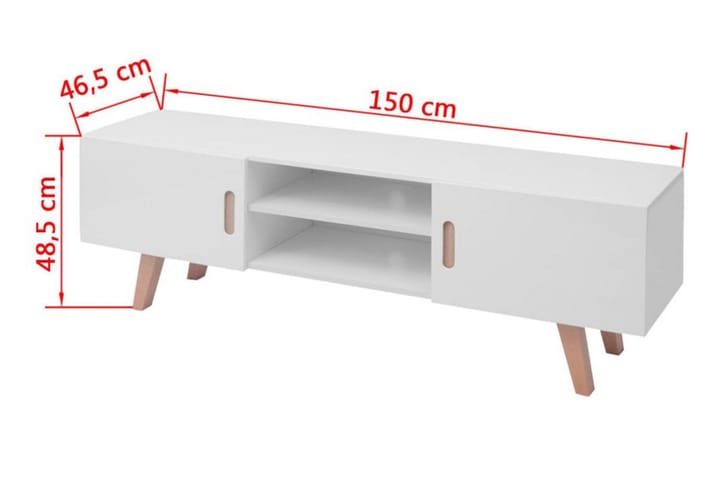 TV-bänk MDF 150x35x48,5 cm högglans vit - Vit - Möbler - Vardagsrum - Tv-möbler & mediamöbler - Tv-bänkar