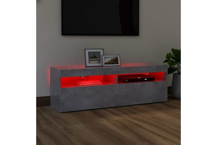 TV-bänk med LED-belysning betonggrå 120x35x40 cm - Grå - Möbler - Vardagsrum - Tv-möbler & mediamöbler - Tv-bänkar