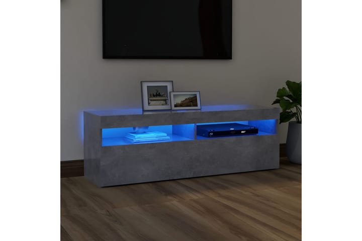 TV-bänk med LED-belysning betonggrå 120x35x40 cm - Grå - Möbler - Vardagsrum - Tv-möbler & mediamöbler - Tv-bänkar