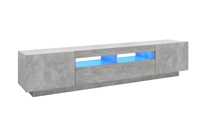 TV-bänk med LED-belysning betonggrå 200x35x40 cm - Grå - Utemöbler - Solskydd - Parasoll - Hängparasoll