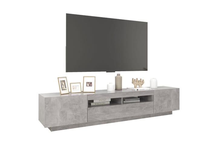 TV-bänk med LED-belysning betonggrå 200x35x40 cm - Grå - Möbler - Vardagsrum - Tv-möbler & mediamöbler - Tv-bänkar