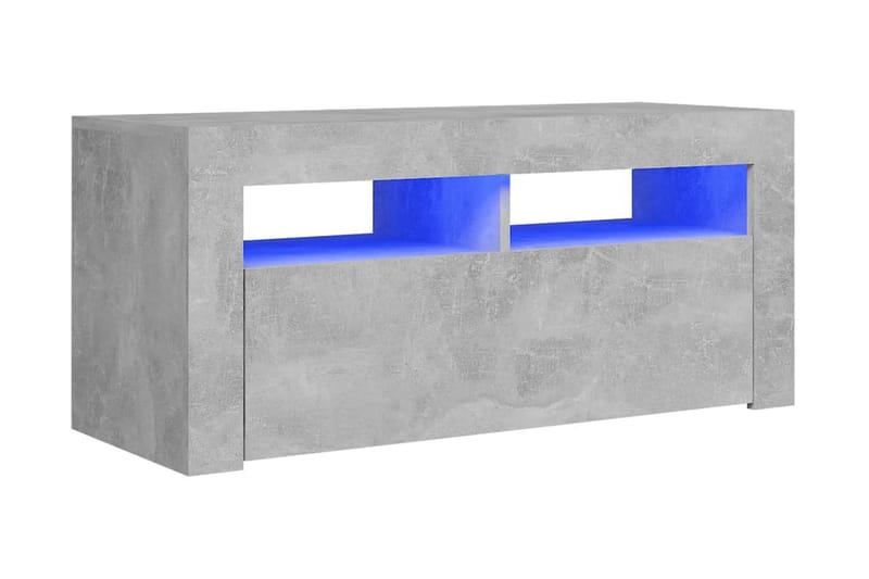TV-bänk med LED-belysning betonggrå 90x35x40 cm - Grå - Möbler - Vardagsrum - Tv-möbler & mediamöbler - Tv-bänkar
