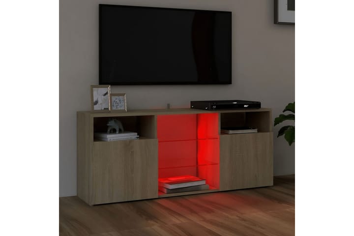 TV-bänk med LED-belysning sonoma-ek 120x30x50 cm - Brun - Möbler - Vardagsrum - Tv-möbler & mediamöbler - Tv-bänkar